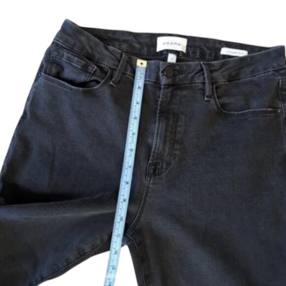 Frame black le crop mini boot cut raw edge jeans size 31 - Picture 11 of 12
